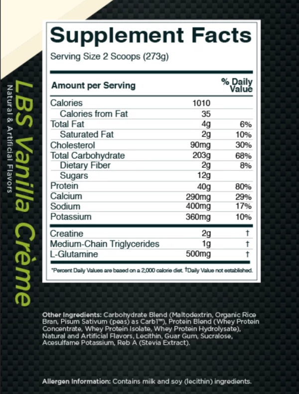 Rule 1: LBS Mass Gainer 12 lb - Image 2